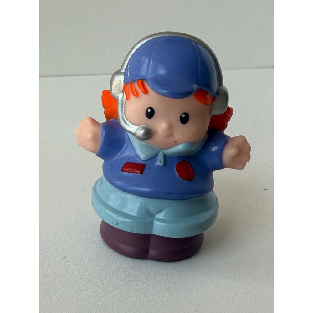 Fisher‎ Price Little People Girl Pilot Dispatcher Figure Red Hair 2008 Mattel